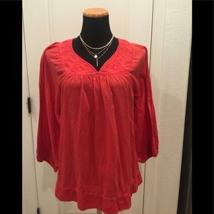 Lucky Brand Reddish Orange blouse 🌸Size Medium